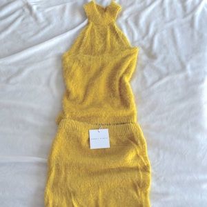 Honey Punch teddy 2 piece skirt set with halter